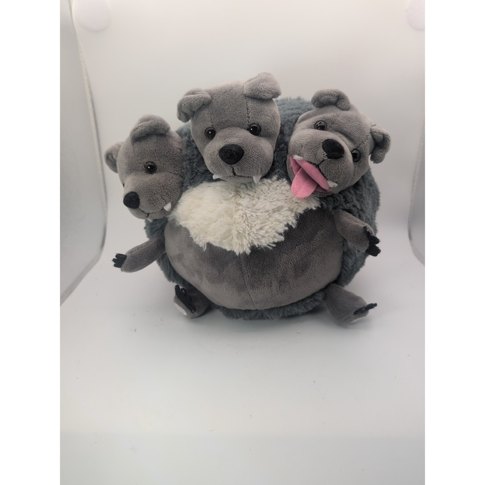 Retired Squishable CERBERUS Plush Three Headed Dog Potter Gray Halloween Pillow